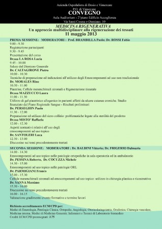 Locandina convegno ospedaliero Vimercate